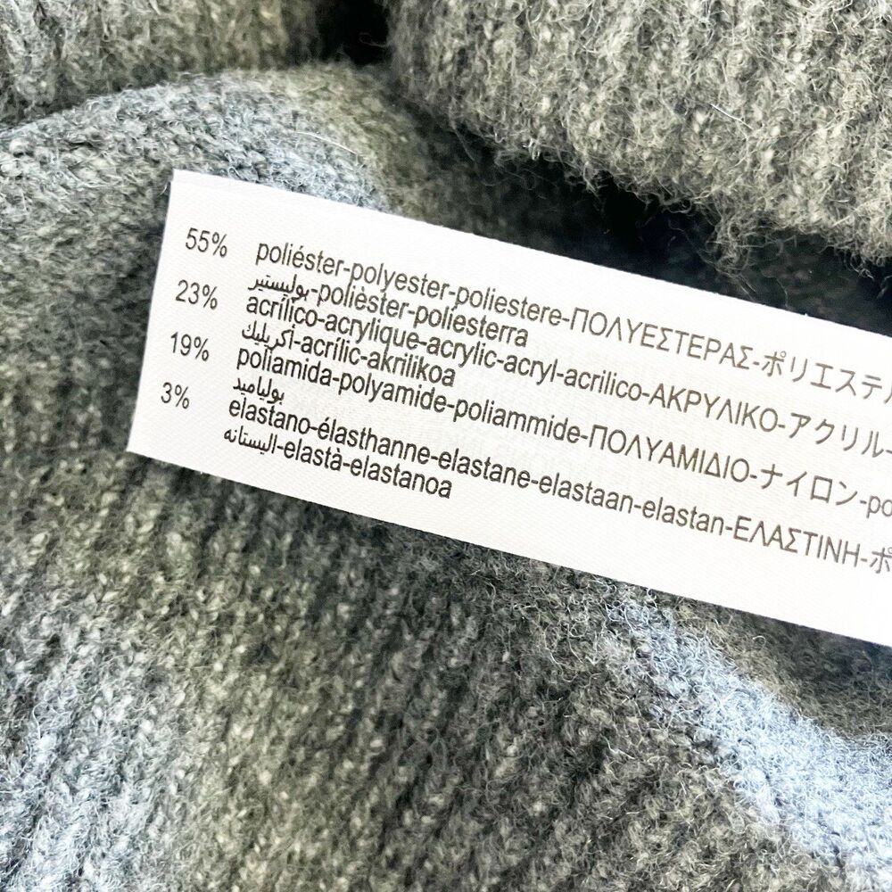Zara Off Shoulder Sweater Sz Medium Charcoal Gray Metal Ring Quiet Luxury - Picture 7 of 8